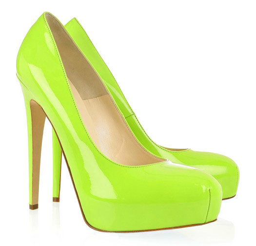 neon green stilettos
