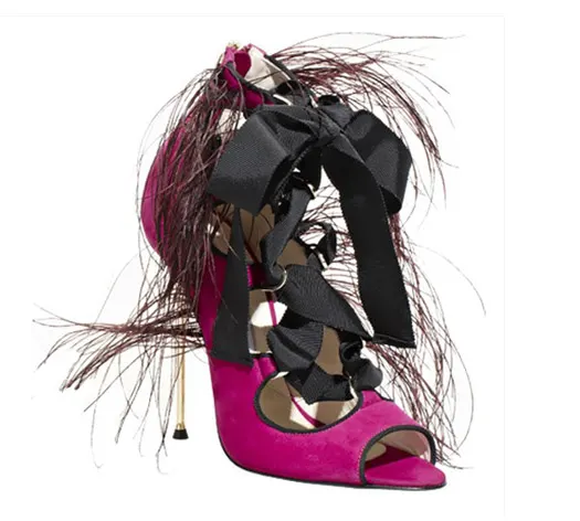 Brian atwood pink hot sale fur sandals