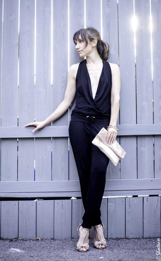 Cool Jumpsuit styled with a pretty bag and heels for a great day with your  girls - Theunstitchd Women's Fashion Blog