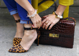 Leopard Print Heels, Skinny Jeans + Bright Colors for Fall