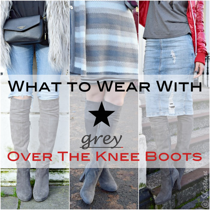 outfits with grey knee high boots
