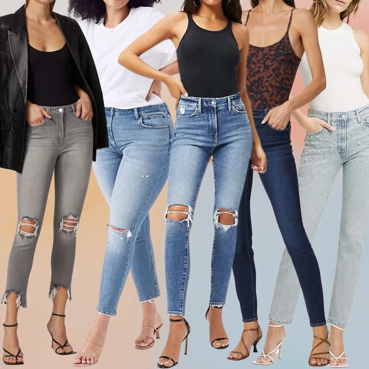SALE Women's Denim Washed High Waist Crossover Waist Jeans – OliverandJade