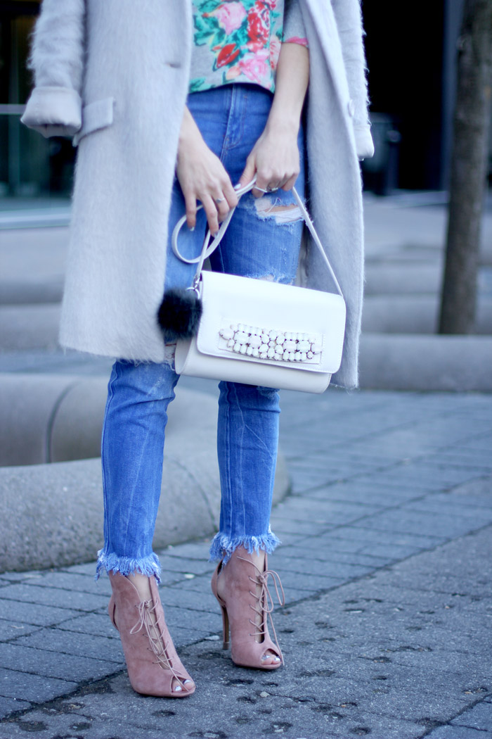 Chinese Laundry Pink Peep Toe Booties Outfit