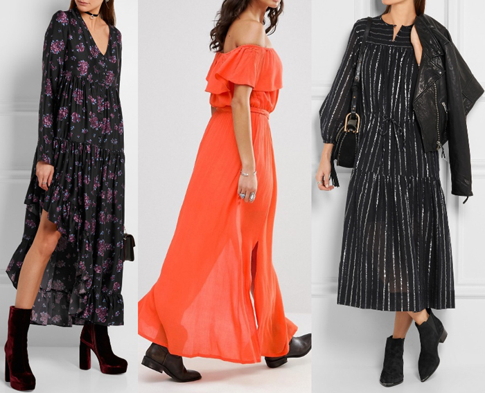 long dresses to wear with boots
