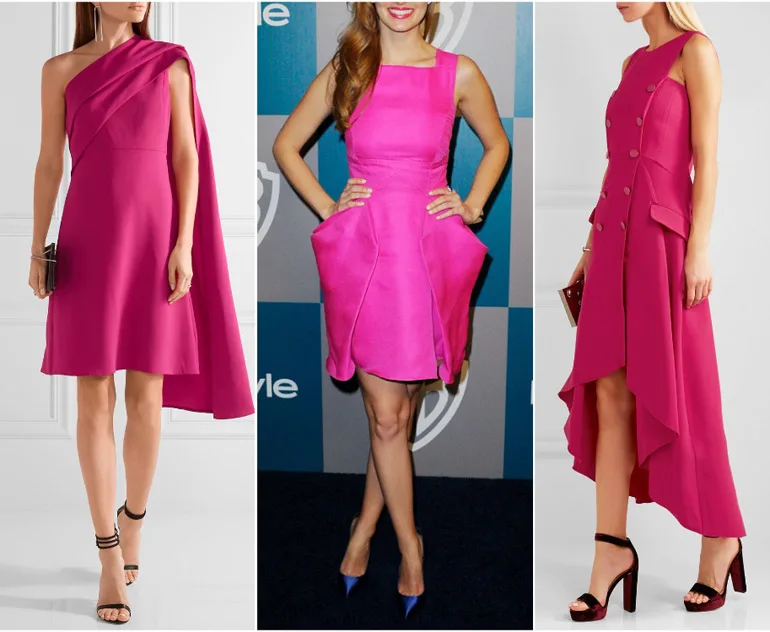What Color Shoes with Hot Pink Dress Outfit Fuchsia Magenta Dress