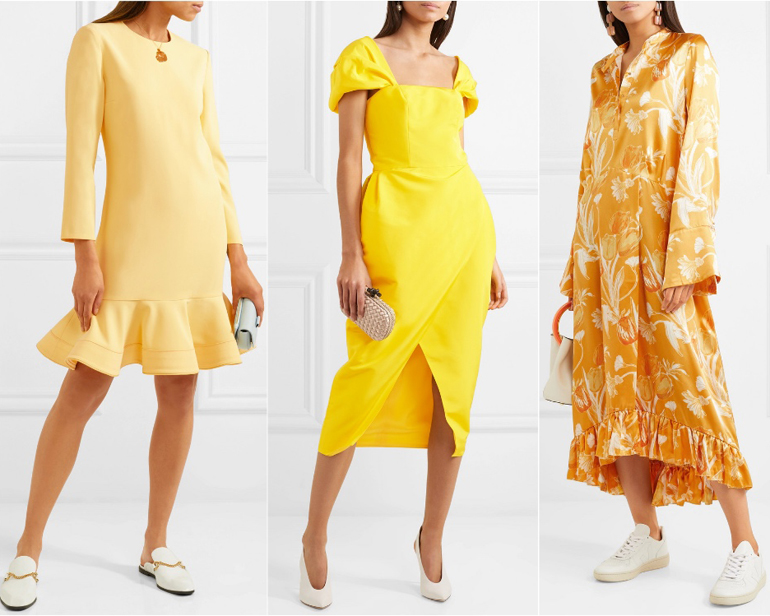 What Color Shoes to Wear with a Yellow Dress White