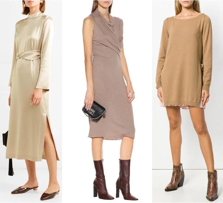 What color shoes to wear with a beige dress outfit or taupe dress!
