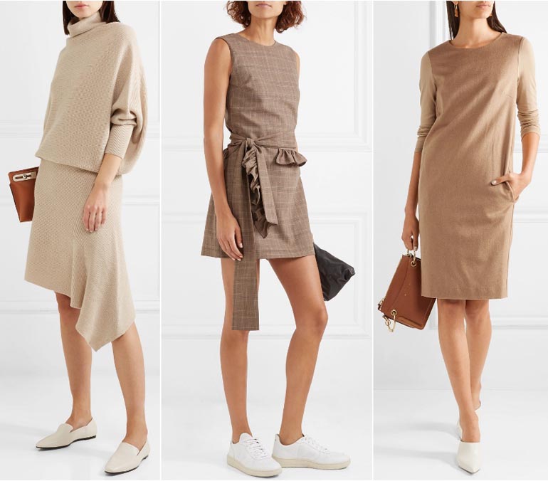 What color shoes to wear with a beige dress outfit or taupe dress!