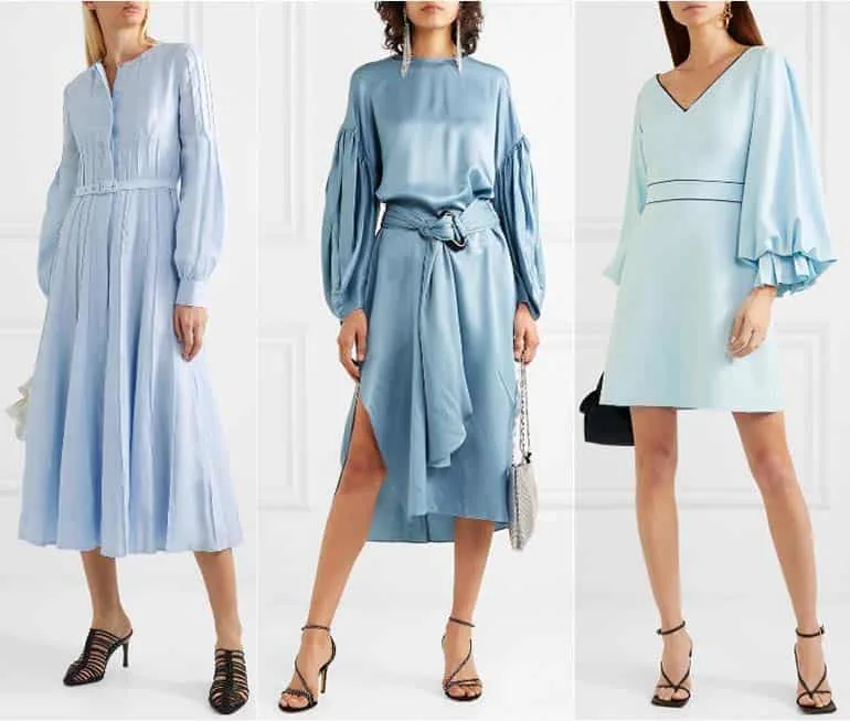 What Color Shoes with Light Blue Dress | Pastel Blue Dress Outfit