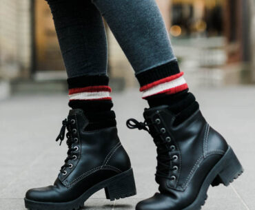 womens combat boots with fur