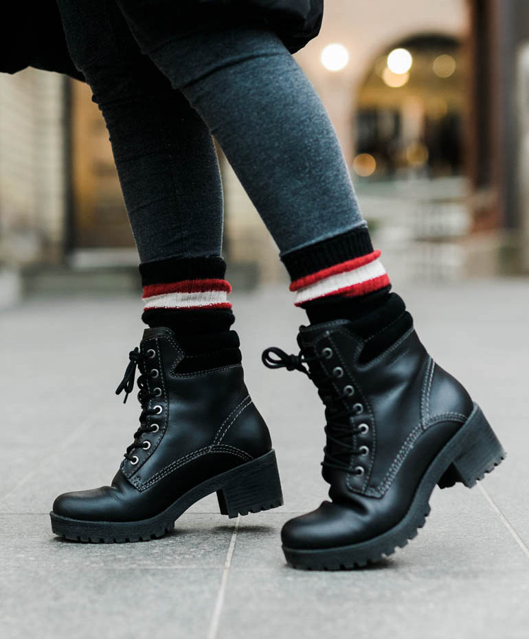 all black combat boots
