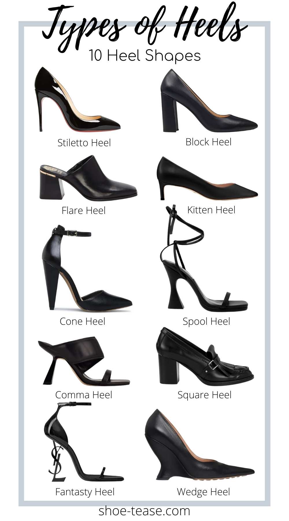 Types Of Heels With Pictures