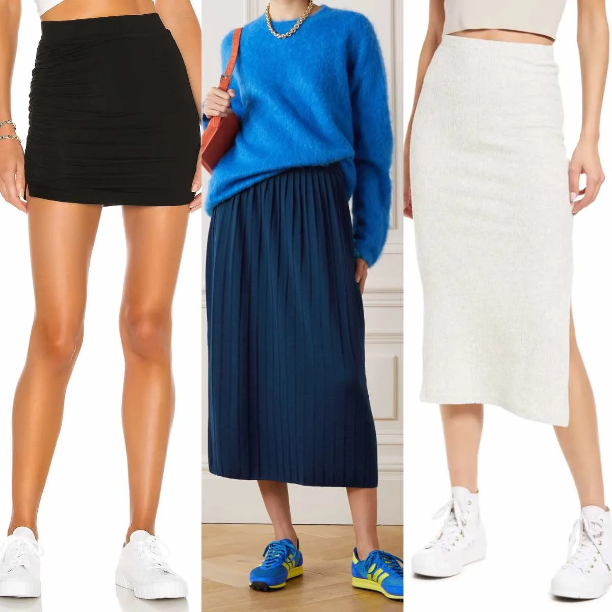 best sneakers to wear with skirts