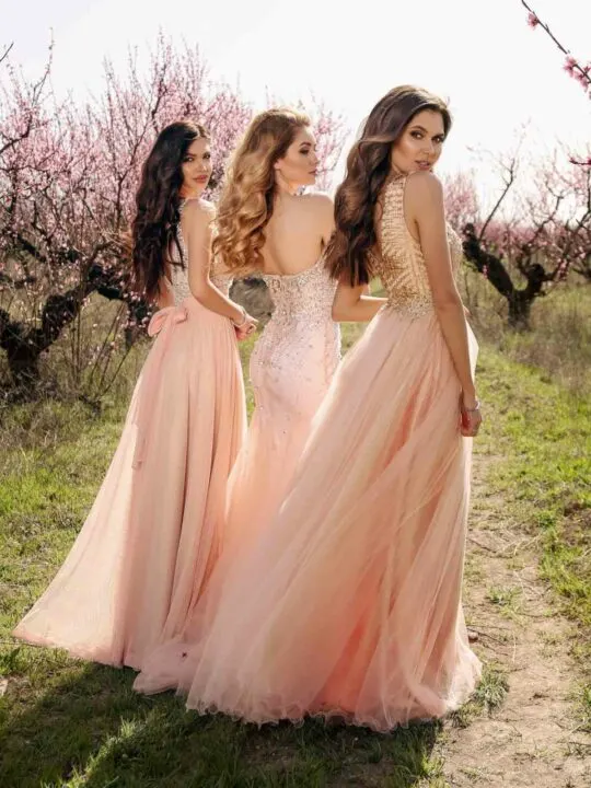 Embellished Designer Bridal Peach Color Lehenga Gown – Nameera by Farooq