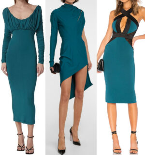 What Color Shoes to Wear with a Teal Dress - 8 Teal Dress Outfit Ideas