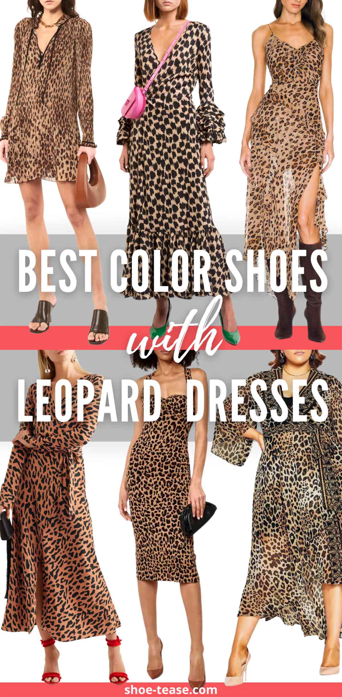 12 Fab Color Shoes to Wear with Leopard Print Dress Outfits & Cheetah