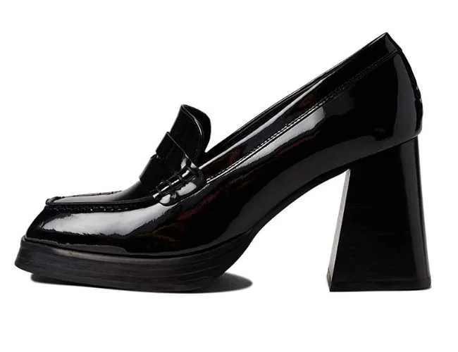 Ladies Block Heel Loafers Chunky Heel Mary Jane High Shoes New Platform  Bowknot | eBay