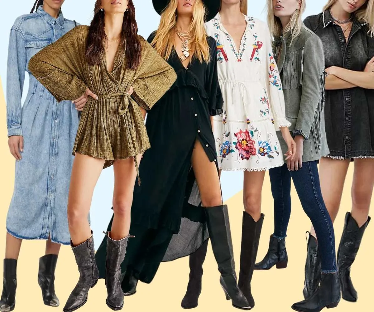 How To Wear Black Cowboy Boots Outfits Womens .webp
